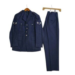 VTG 1950's US Air Force Uniform Sz 41S Jacket & Pants Waist Altered Fits 32x31